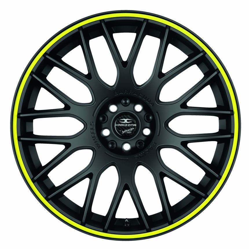 KARIZZMA Mattblack Puresports / Color Trim gelb 7.5x17