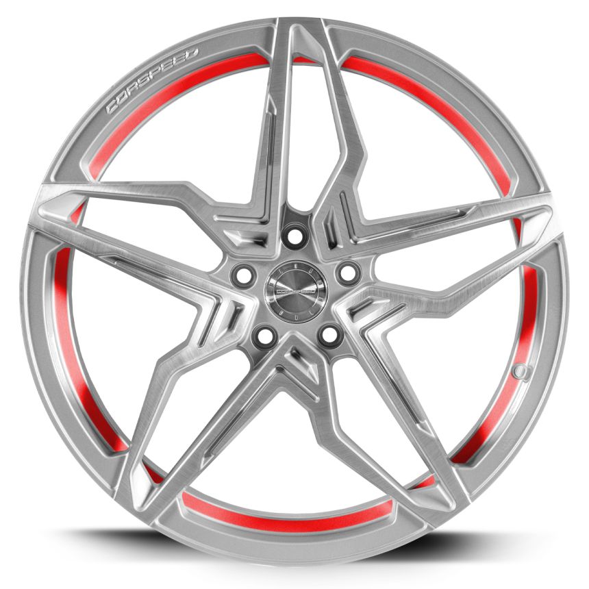 KHARMA Silver-brushed-Surface undercut Trimline red 10x20